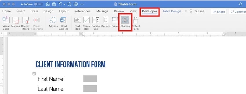 How To Quickly Create A Fillable Form In Microsoft Word